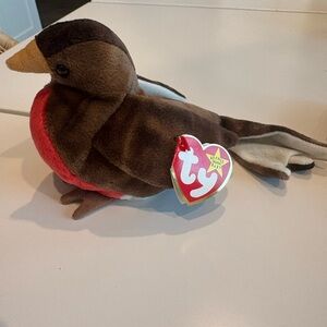 Ty Beanie Baby Early the Robin Plush - Brown and Red